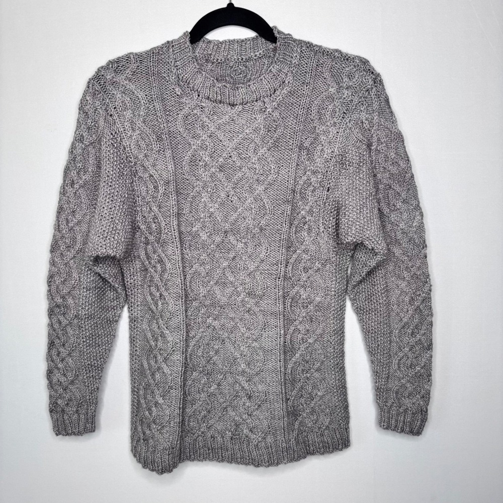 Handmade Cable Knit Sweater Womens Size S Long Sleeve Pullover Soft‎ Size S